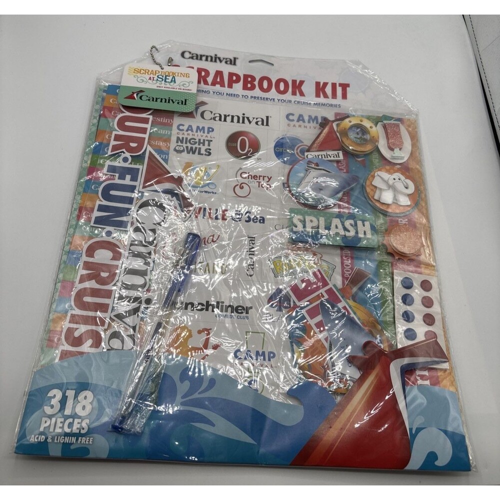 Carnival Cruise Line Scrapbooking Kit Papers Stickers Etc. 318 Pcs NEW Vacation